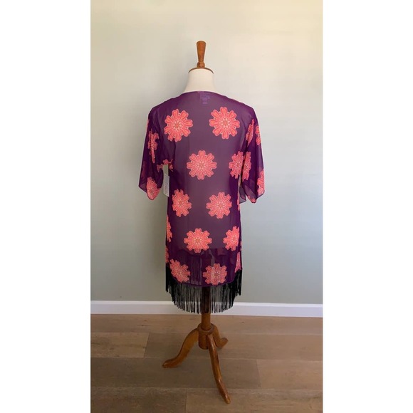 NWT Lularoe Monroe Floral Purple Pink S Boho Chic - Picture 3 of 5